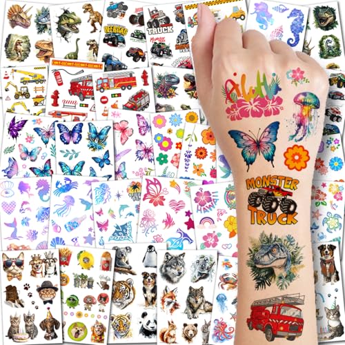 CHARLENT Temporary Tattoos for Kids - 320 Mixed Styles (36 - Product Imagery