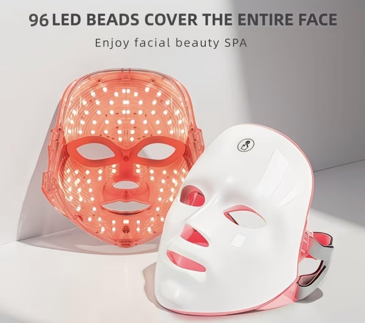 LED Face Mask with 96 LED Beads Wireless One Touch 10 Minute - Premium Selection Official Imagery - 3