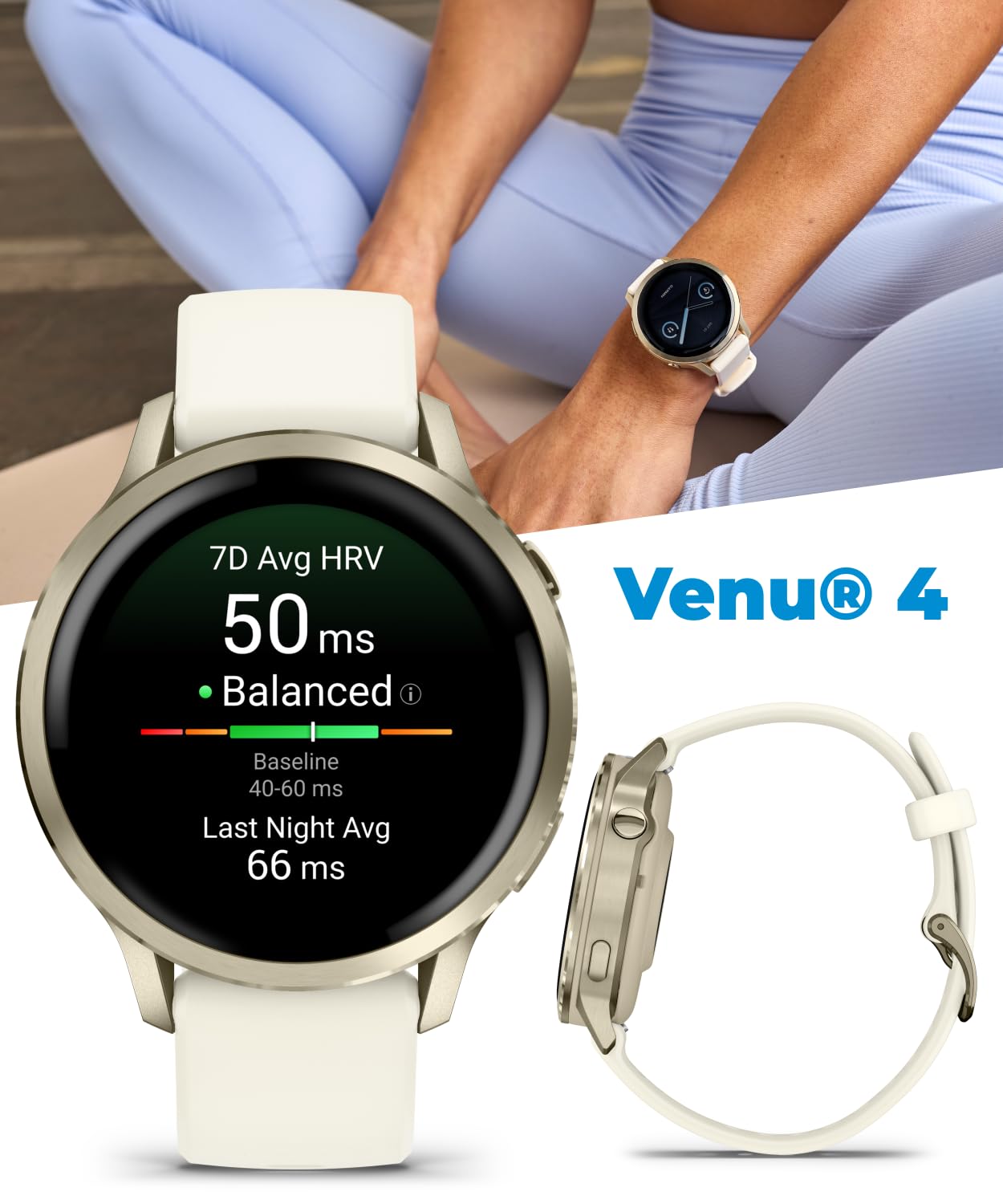 Garmin Venu 4 41mm AMOLED Advanced Health & Fitness GPS Smartwatch, Br - View 3