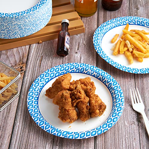 8.375 Inch Disposable Paper Plates, 300 Count Soak and Cut Proof - Product Imagery