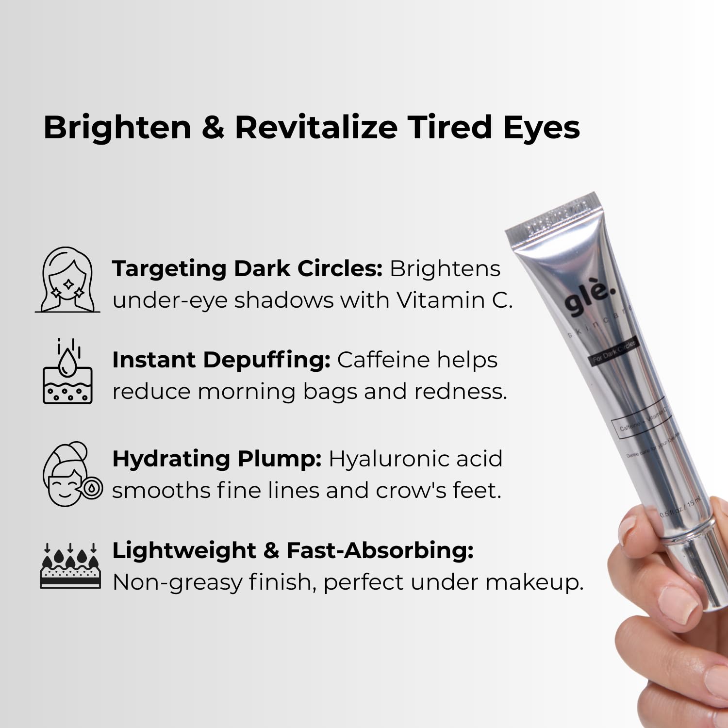 Gle Vitamin C Eye Serum for Dark Circles Eye Wrinkles and - Gle Skincare Official Imagery - 3