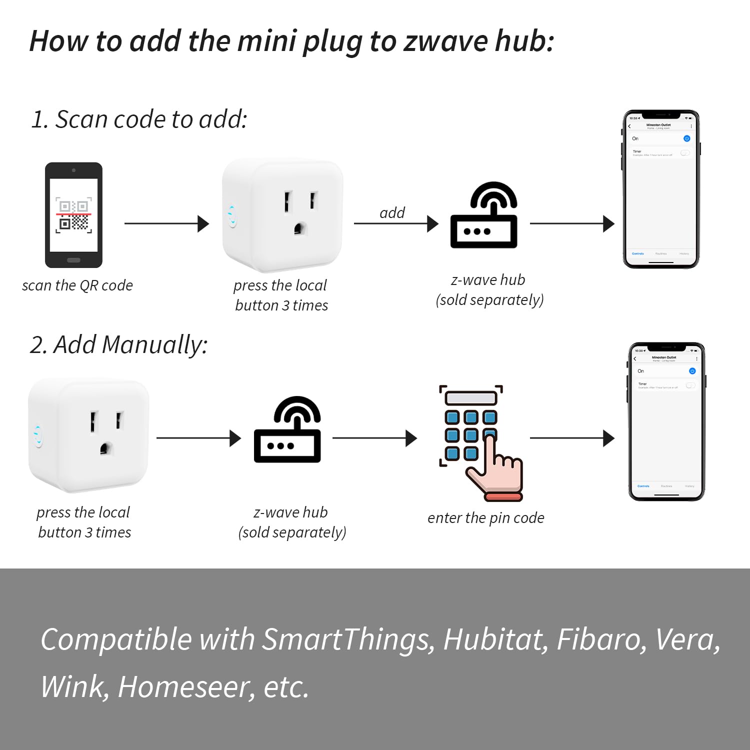 Smart Plug Mini Plug in Z Wave 800 Series Socket with Built - Minoston Official Imagery - 5