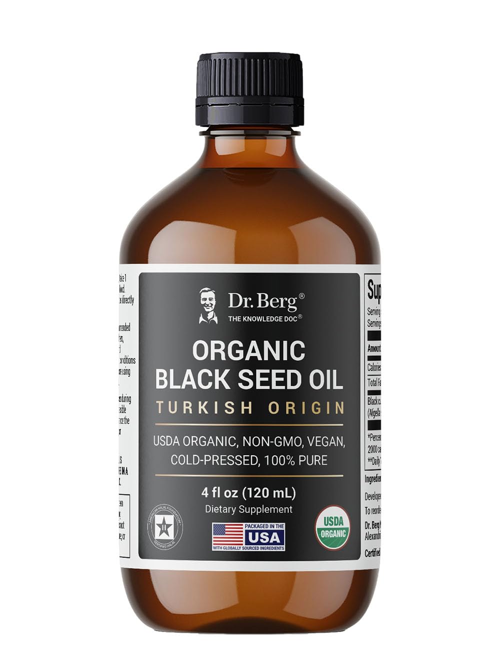 Dr. Berg Black Seed Oil – Cold Pressed Nigella Sativa 4 oz