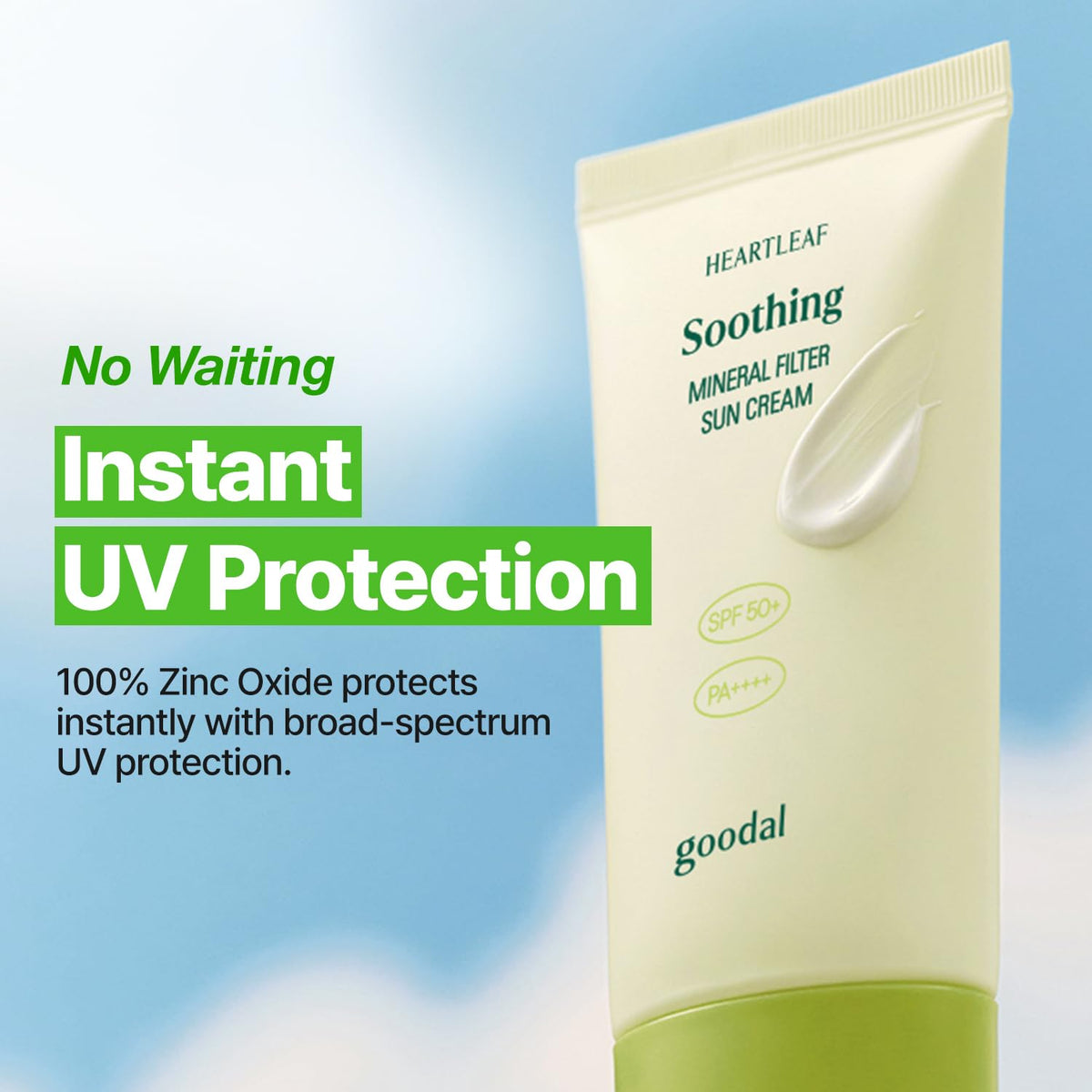 GOODAL Heartleaf Soothing Zinc 100 Mineral Sunscreen SPF 50 - GOODAL Official Imagery - 8