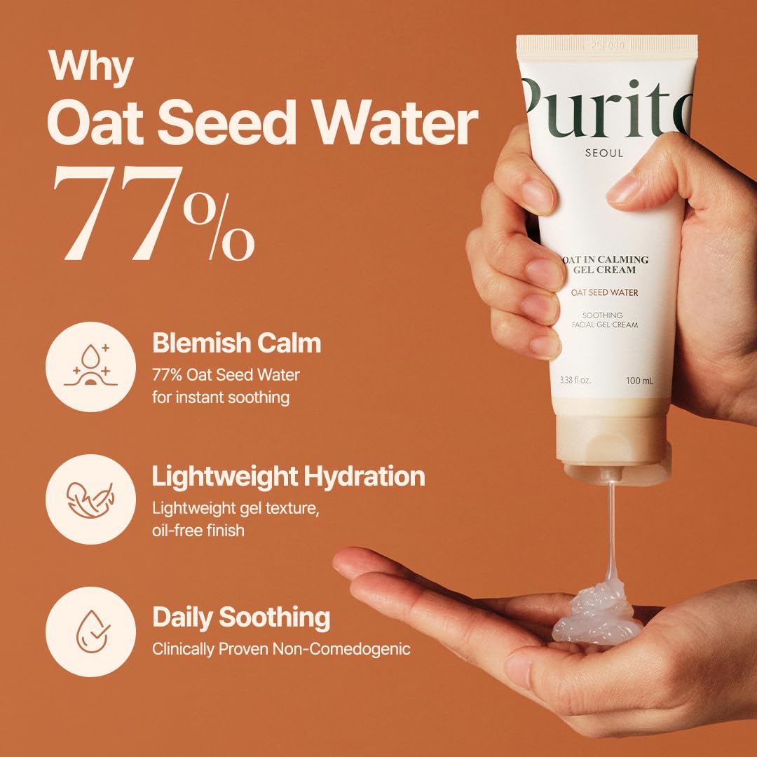 PURITO Oat Calming Gel Cream for Sensitive Skin, 3.38 fl.oz - PURITO Official Product View 4