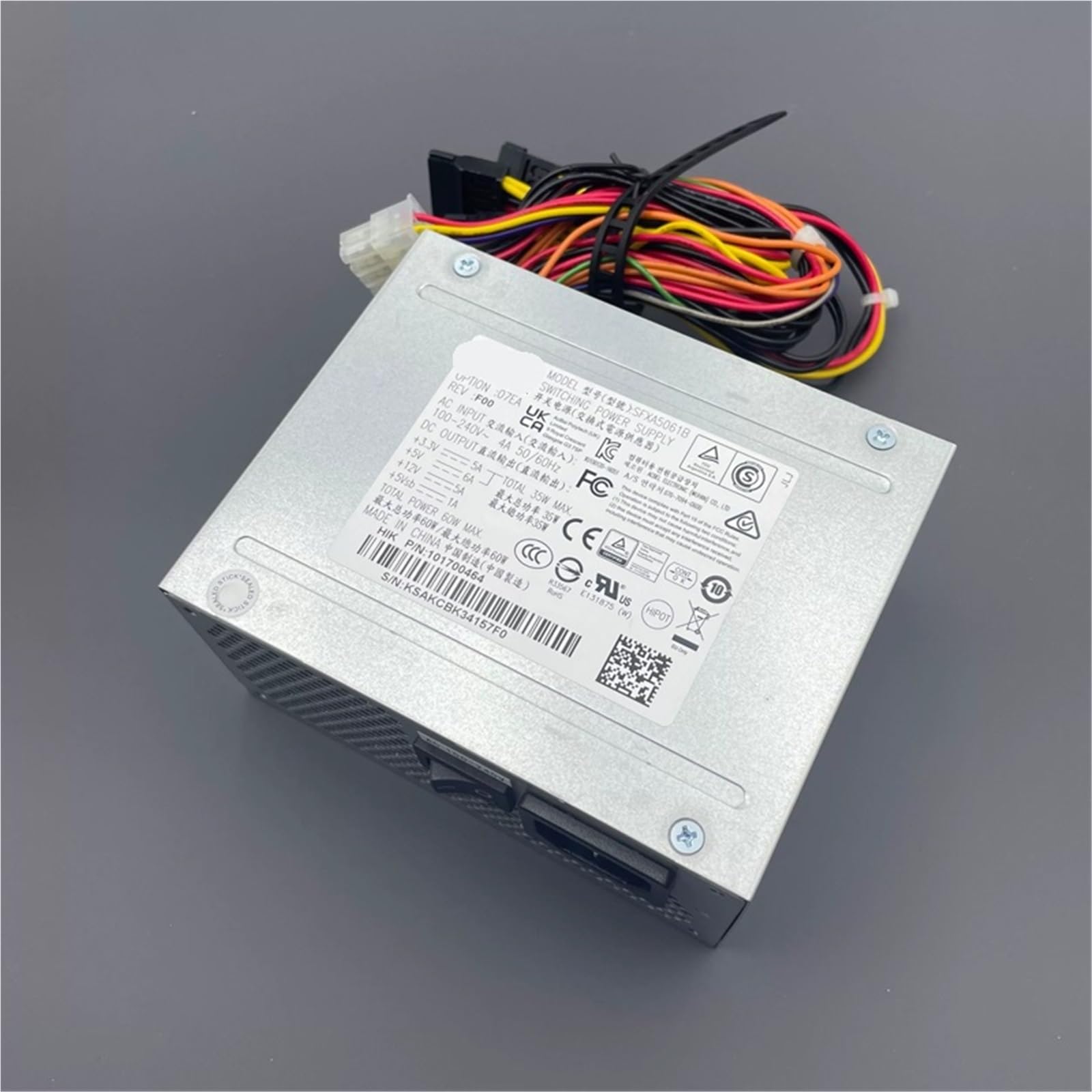 XXNLUMJ SFXA5061B 60W ATX power supply with 4 SATA connectors for hard disks and video recorder systems.