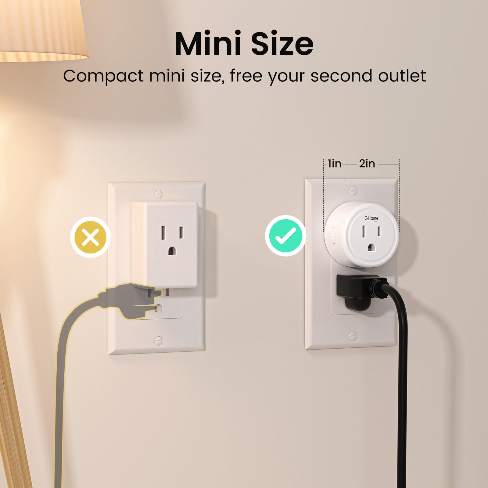 GHome Smart Plug Mini, WiFi Smart Outlet Plug Works with Alexa and Google Home, - GHome Smart Official Product View 7