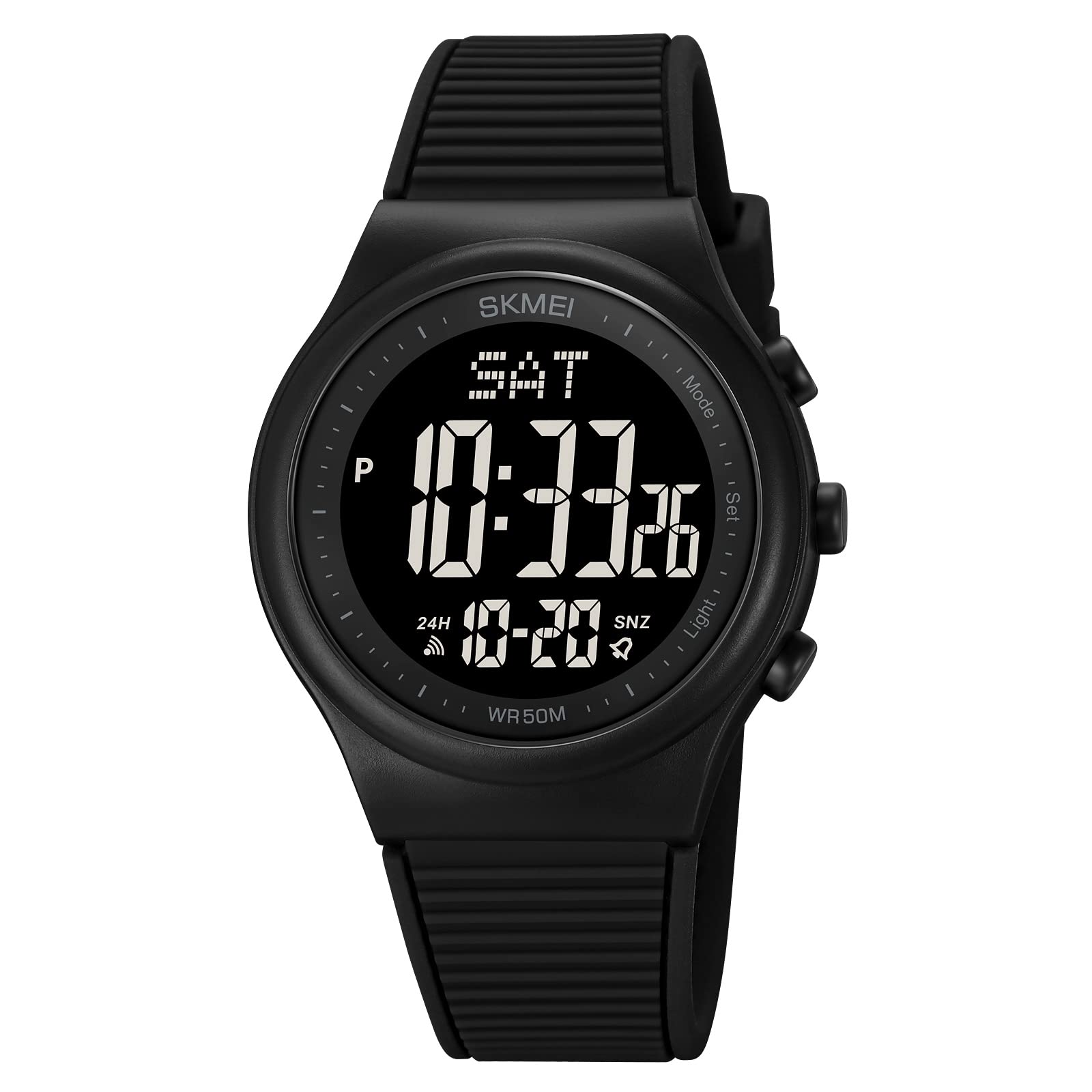 Digital Watch for Women Waterproof Black Wristwatch Sports Mens - Product Imagery