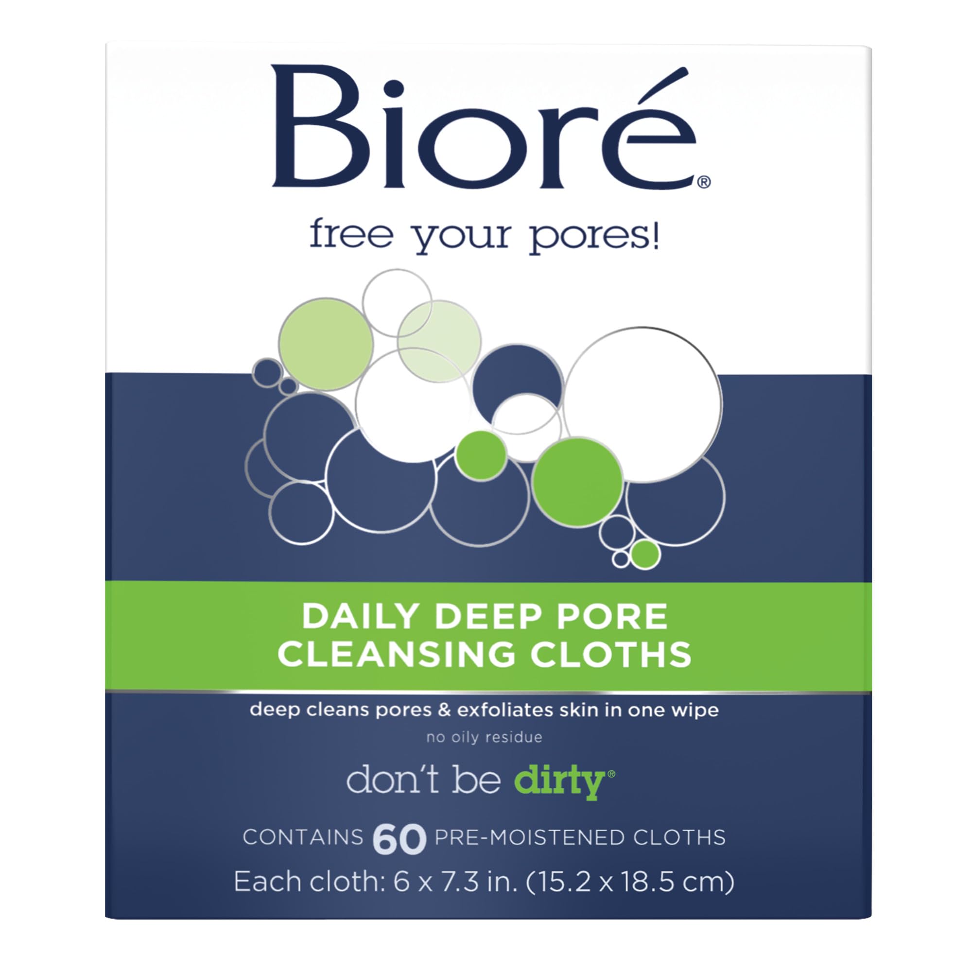 Bioré Daily Make Up Removing Cloths, Facial Cleansing Wipes with - Product Imagery