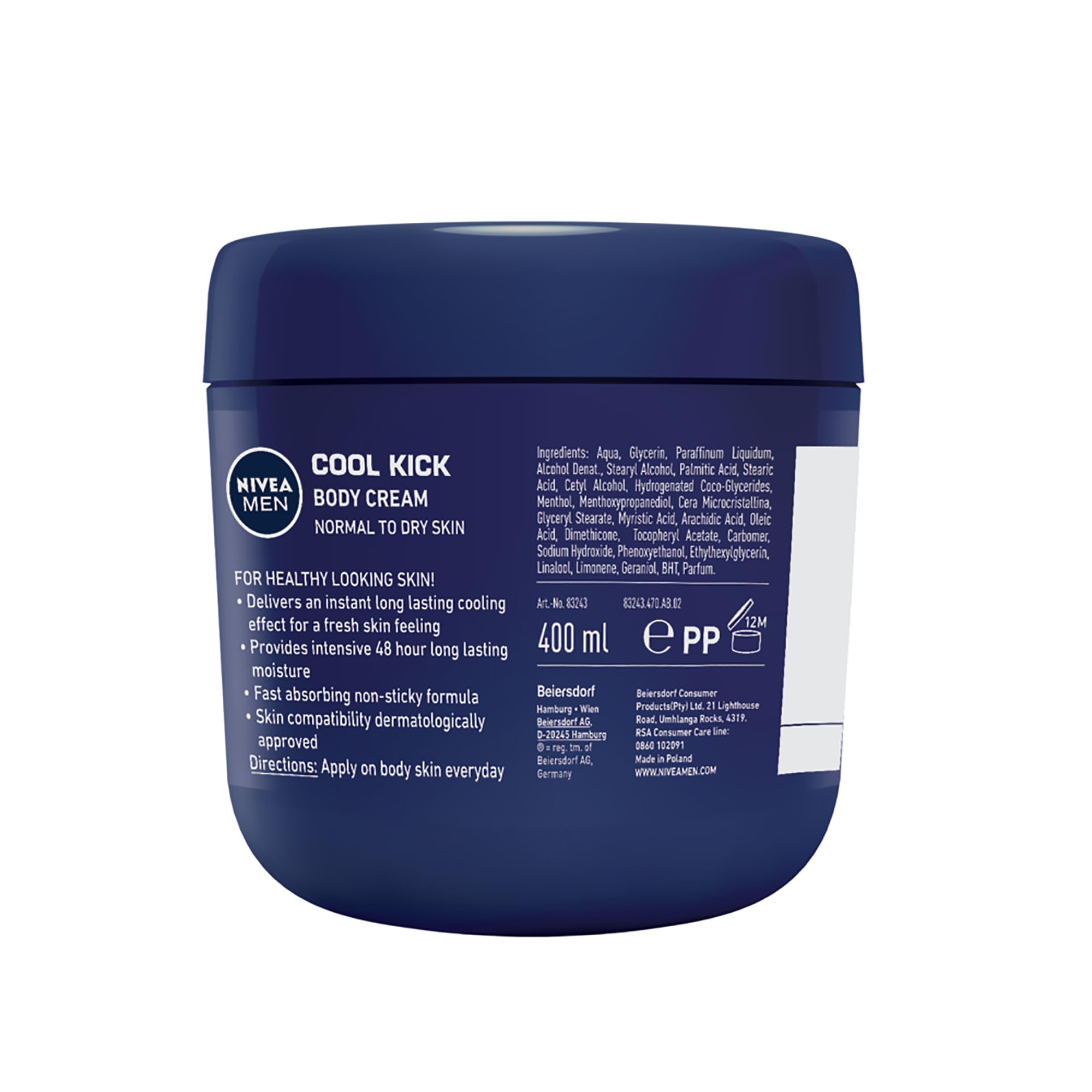 Nivea Men Cool Kick Body Cream - 13.5 Fl Oz / 400 mL - NIVEA Official Product View 10