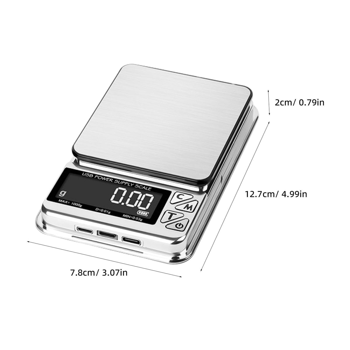 Portable Digital Coin and Jewelry Scale 600g X 0 01g USB - GANAZONO Official Imagery - 3