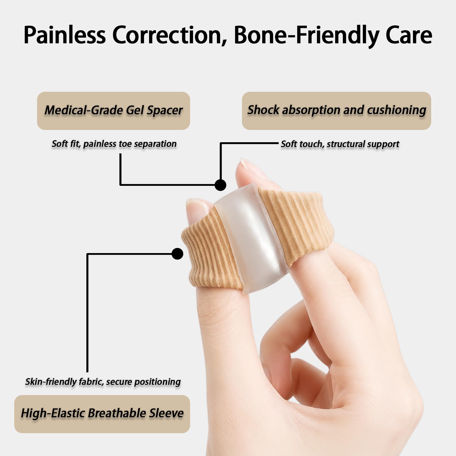 NUGRXIS Silicone Toe Spacers 4-Pack – Bunion Pain Relief