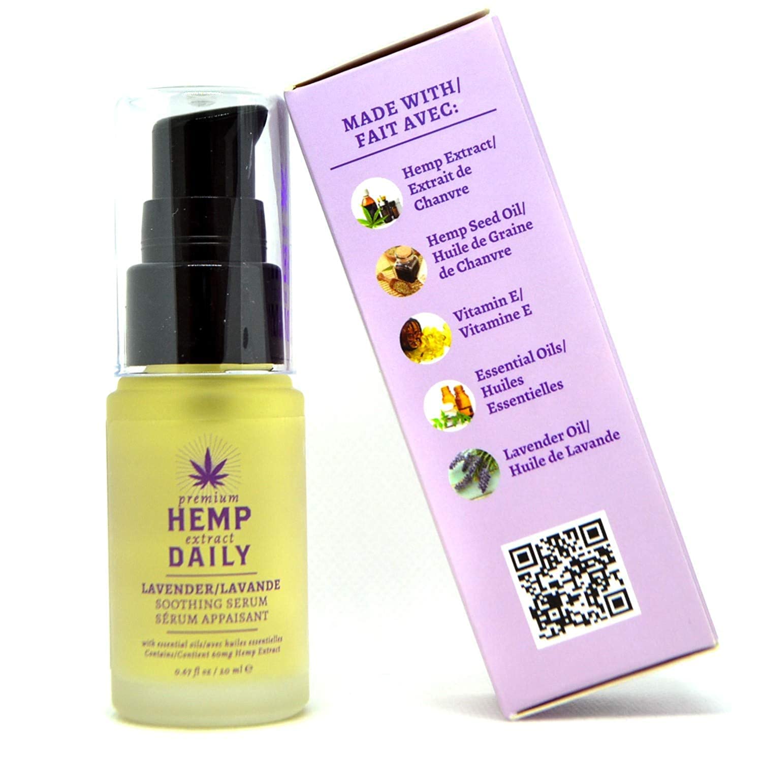 Hemp Daily Soothing Serum, Lavender, .67 Fluid Ounces - Premium Hemp Extract Daily