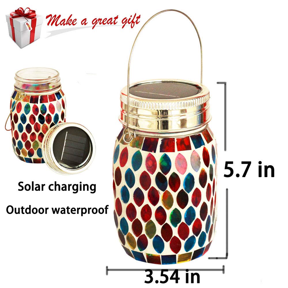 Mosaic Lights Outdoor Hanging Lanterns Rechargeable Mosaic - GUANFU Official Imagery - 4