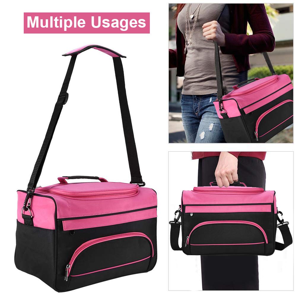 xuuyuu cosmetic case with shoulder strap, portable travel hairdressing organizer, large capacity salon and hairstylist storage bag