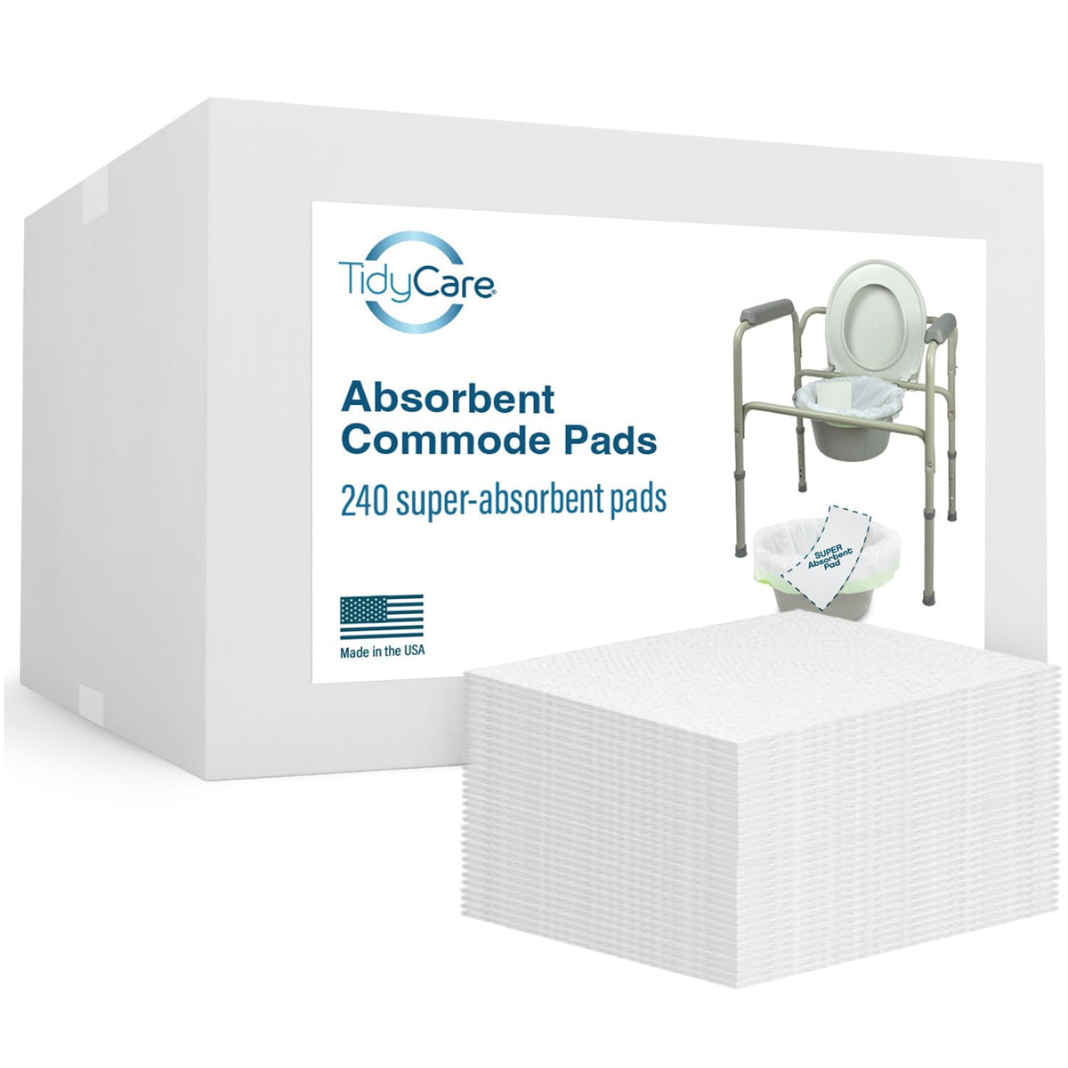 Disposable Bedside Commode Pads for Adult Portable Toilet - TidyCare Official Imagery - 1