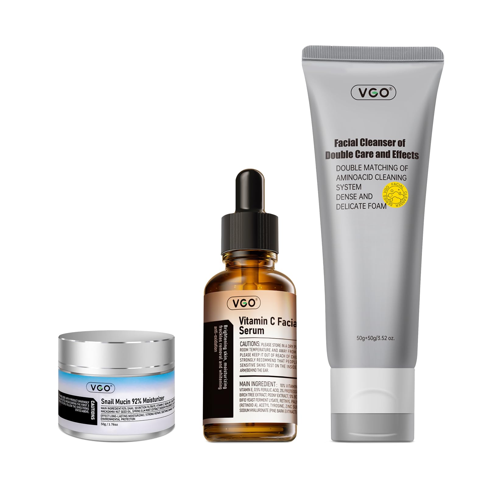 VGO Skin Care Set with Snail Mucin 92 Moisturizer 1 76 Oz - VGO Official Imagery - 2
