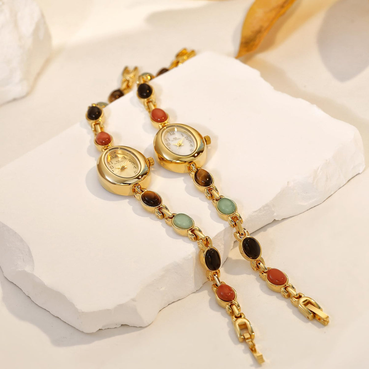 MASTOP Luxury Vintage Gold Watches for Women with Jade - MASTOP Official Imagery - 5