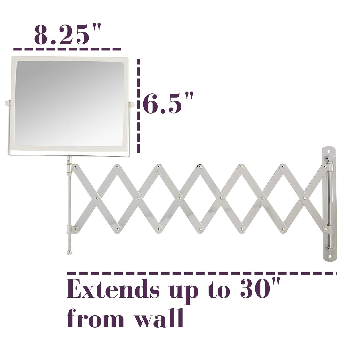 JERDON Wall Mounted Makeup Mirror - JERDON Official Imagery - 4