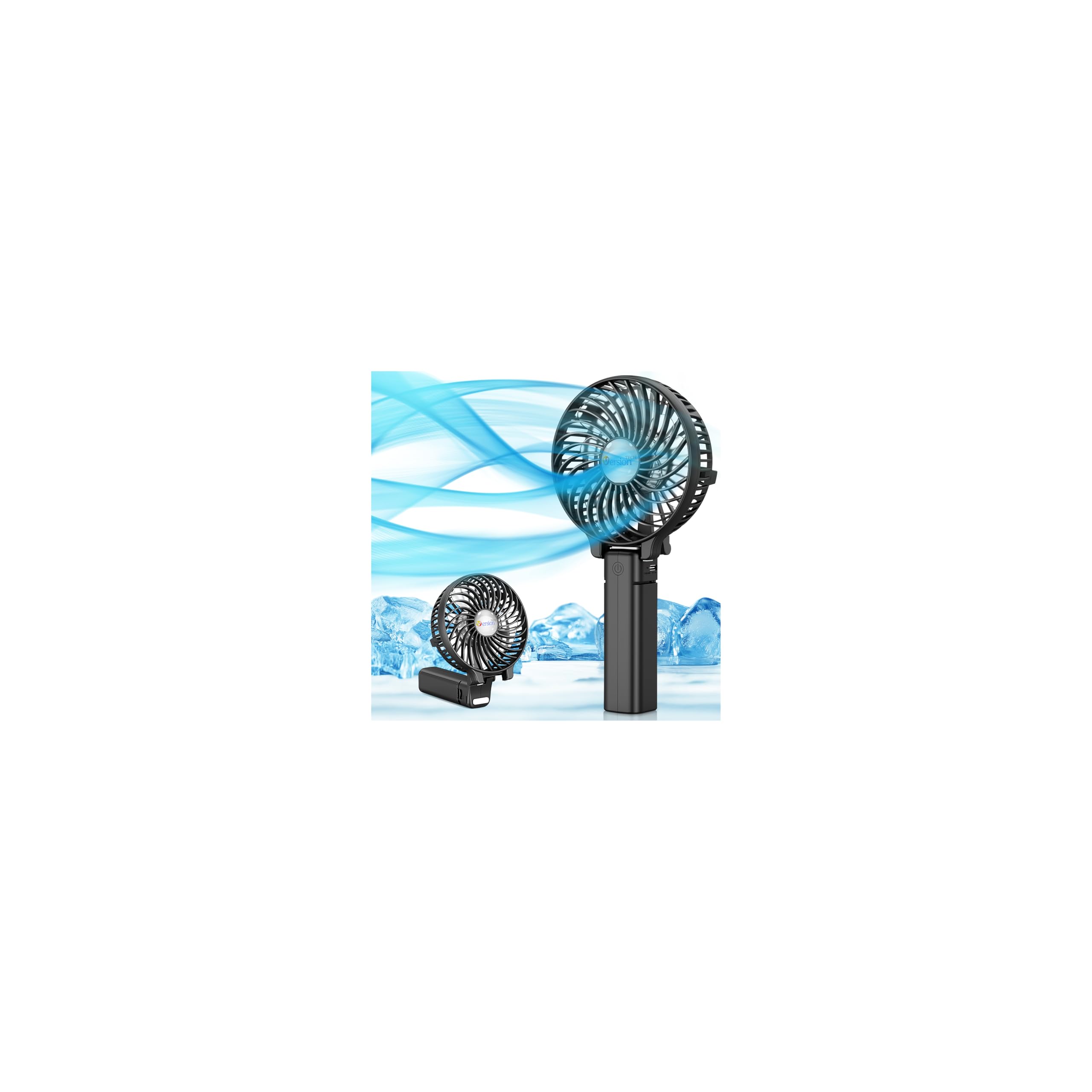 VersionTECH. Portable Handheld Fan, Powerful+Durable+180° Foldabl by VersionTECH. - Angle View 1
