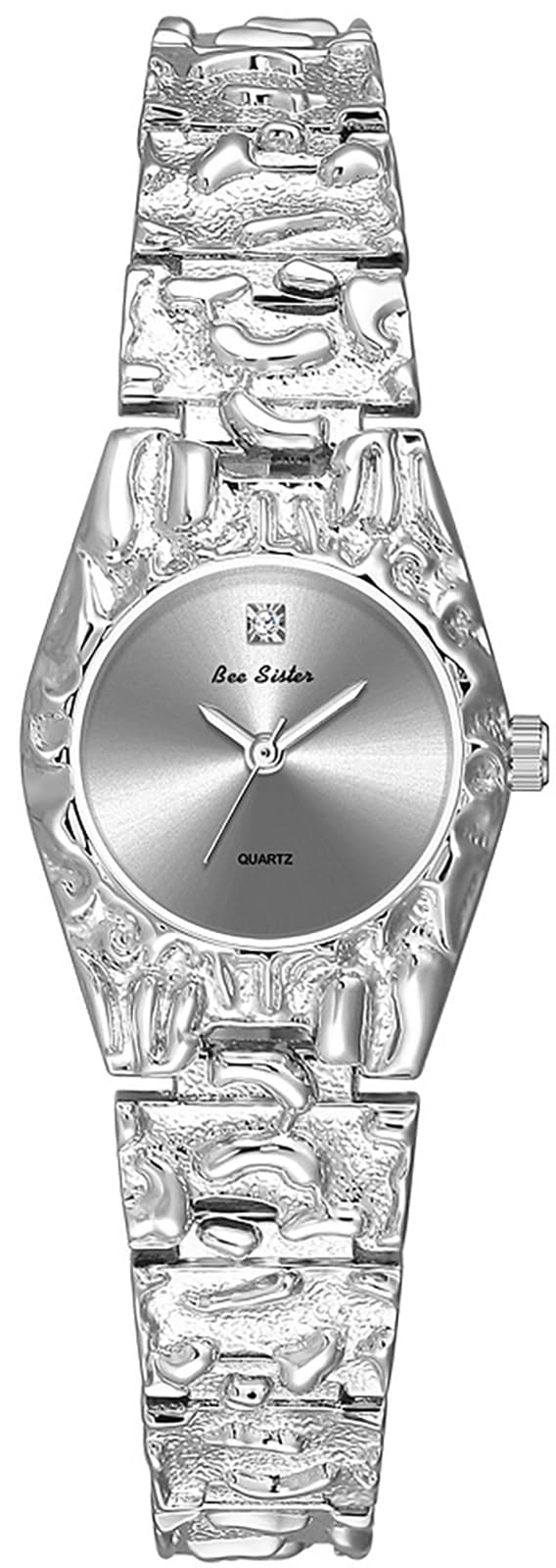Women s Luxurious Textured Jewelry Chain Watch Bold Sculpted - KSAQ Official Imagery - 1