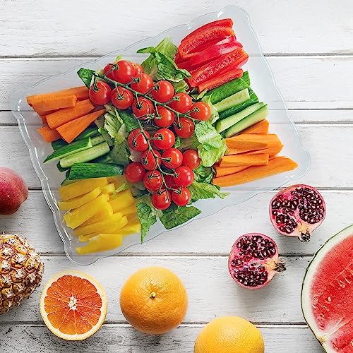6 Pack Clear Plastic Serving Trays for Party, 9 x 13 Inch - - Product Imagery