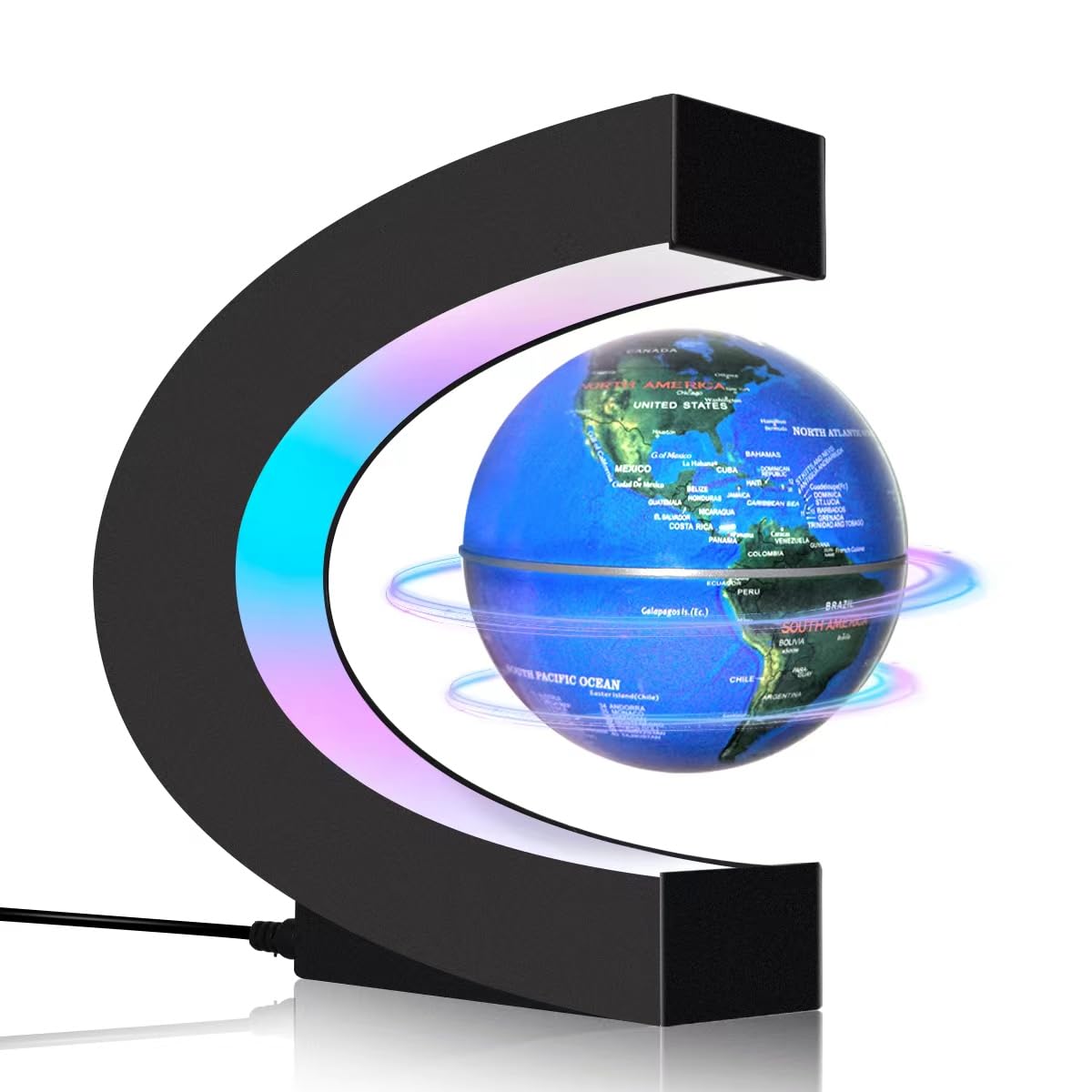 Magnetic Levitating Floating Globe with LED Lights, Cool Tech - Product Imagery