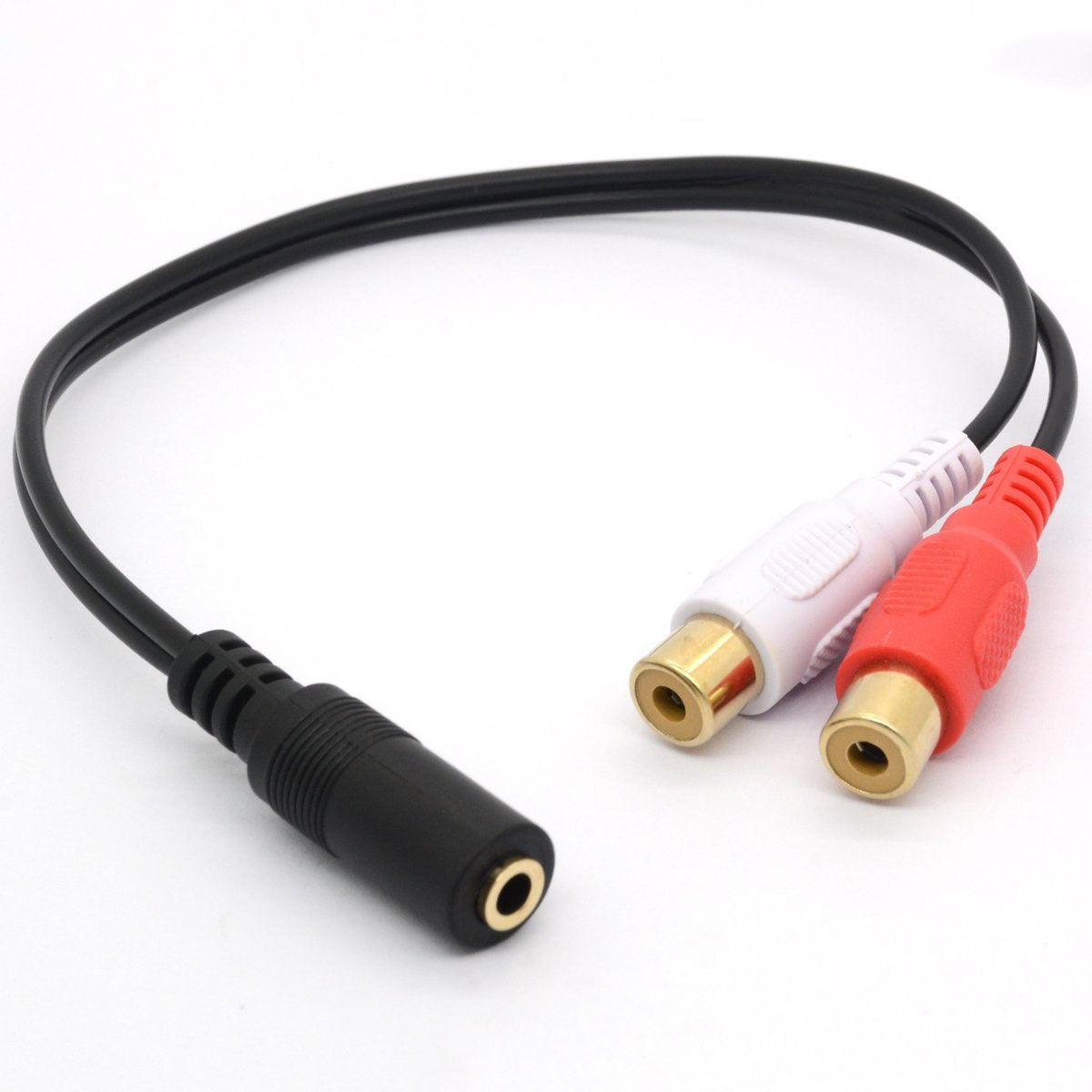 BSHTU 3.5mm Female to Dual RCA Phono Stereo Splitter Cable by BSHTU - Angle View 1