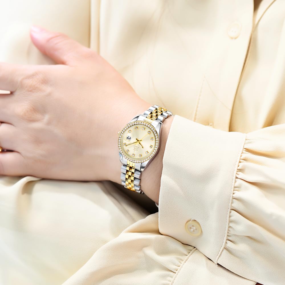 SHENGKE Women s Crystal Accented Calendar Watch - SHENGKE Official Imagery - 3