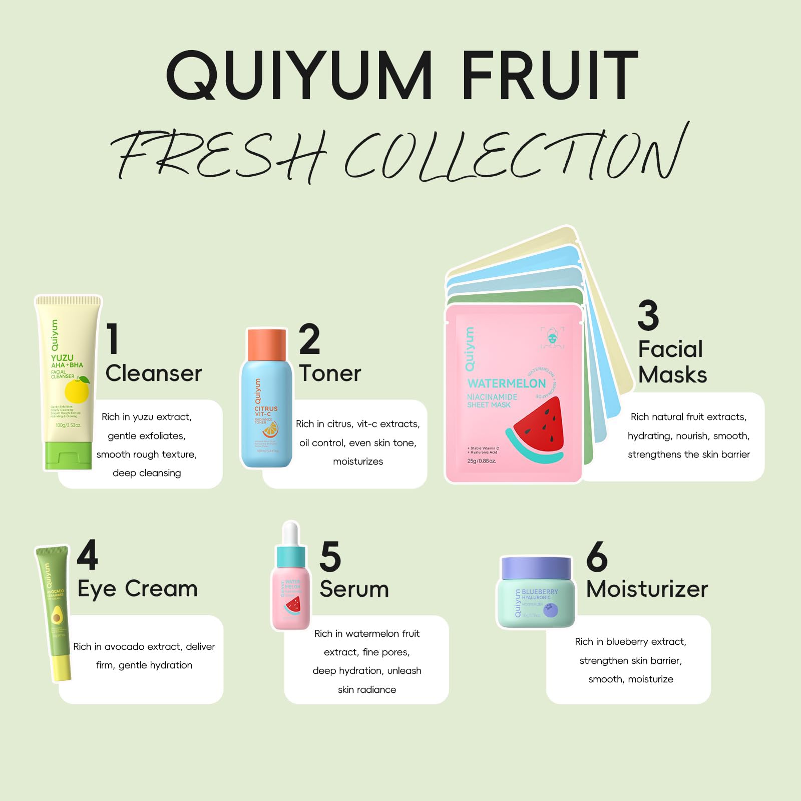 Fruit Skin Care Sets, Beauty Routine Skincare Gifts for Women 10 - QUIYUM