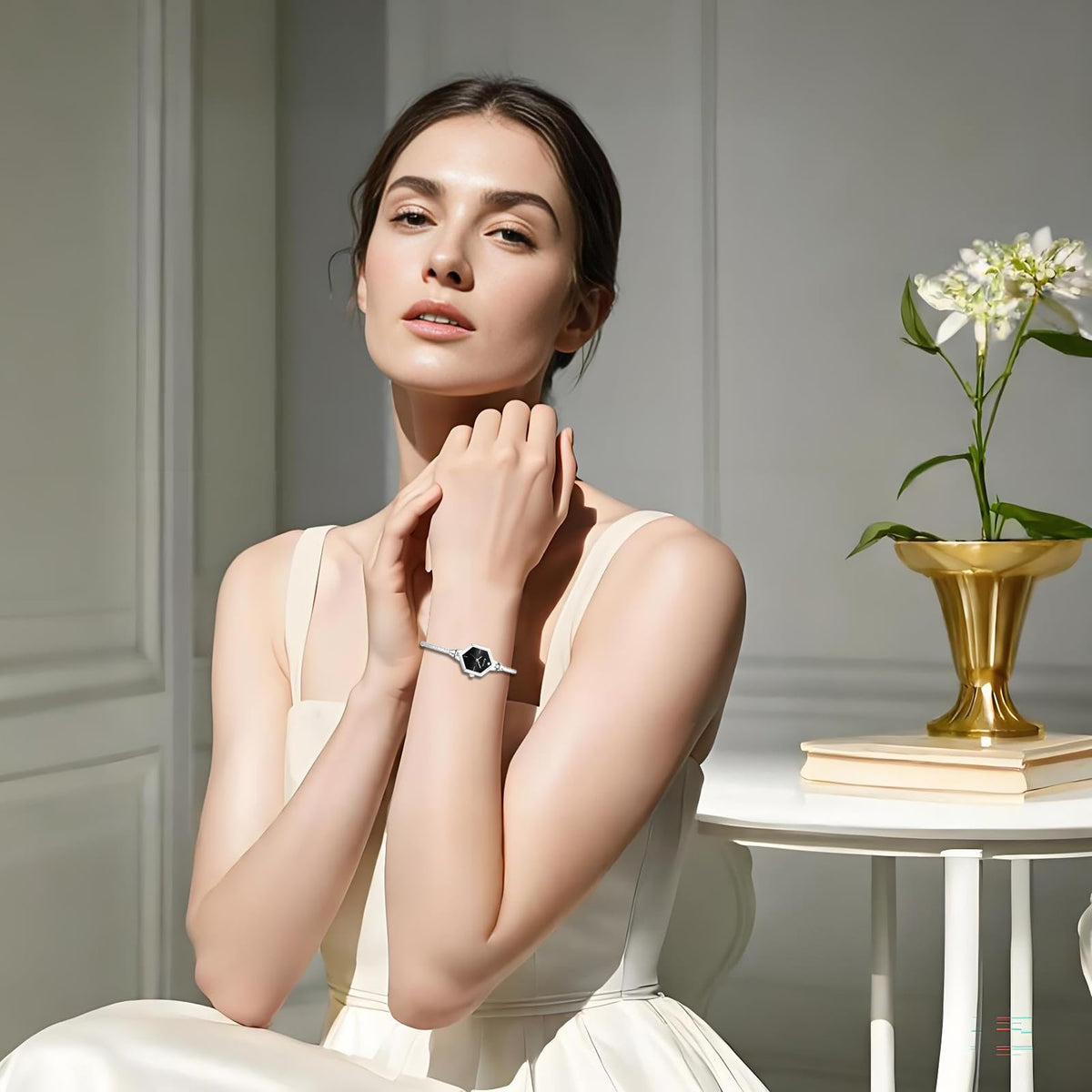 Delicate Crystal Bracelet Watch for Her 3ATM Water Resistant - Rovixs Official Imagery - 7