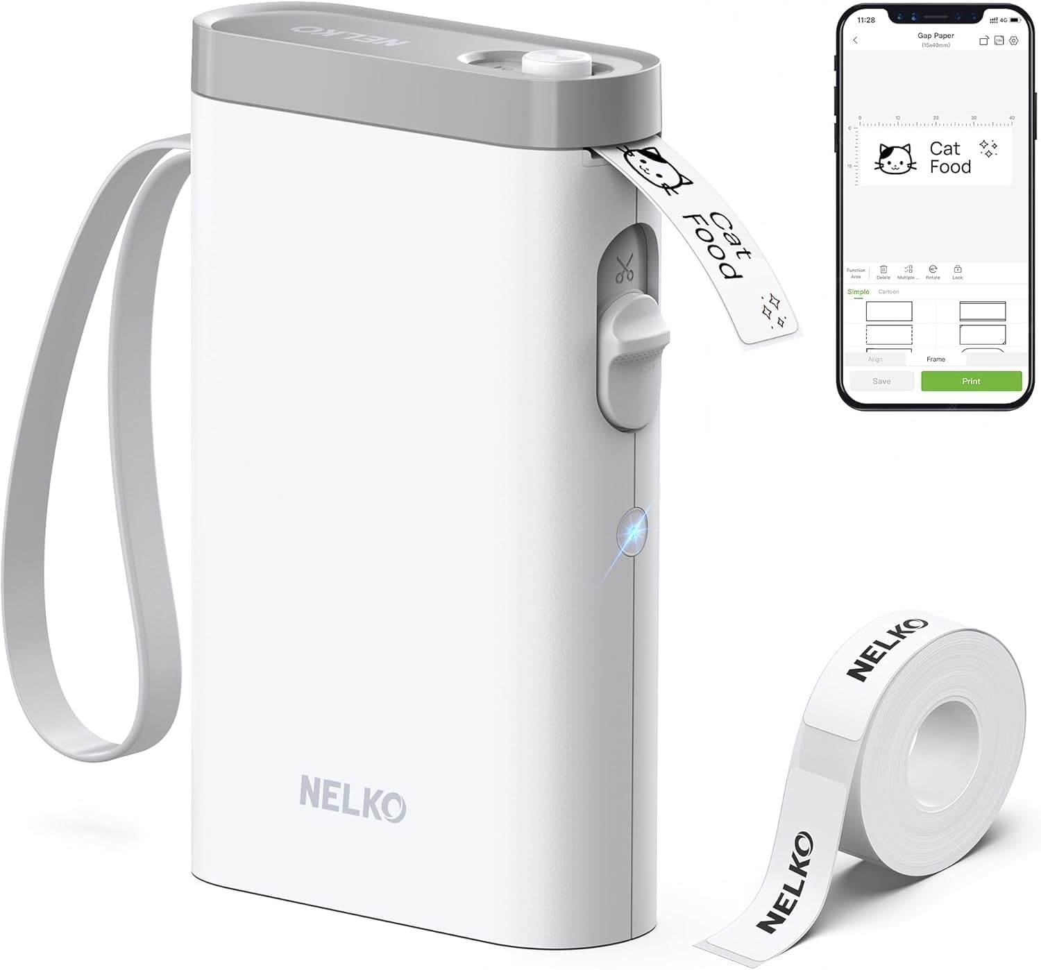 Nelko P21 Label Maker Machine with Tape, Bluetooth Label Printer, by Nelko - Angle View 1