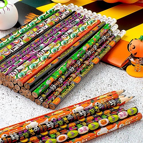 JOYIN 48PCS Halloween Pencils Bulk with Eraser, Colorful Fall - Product Imagery