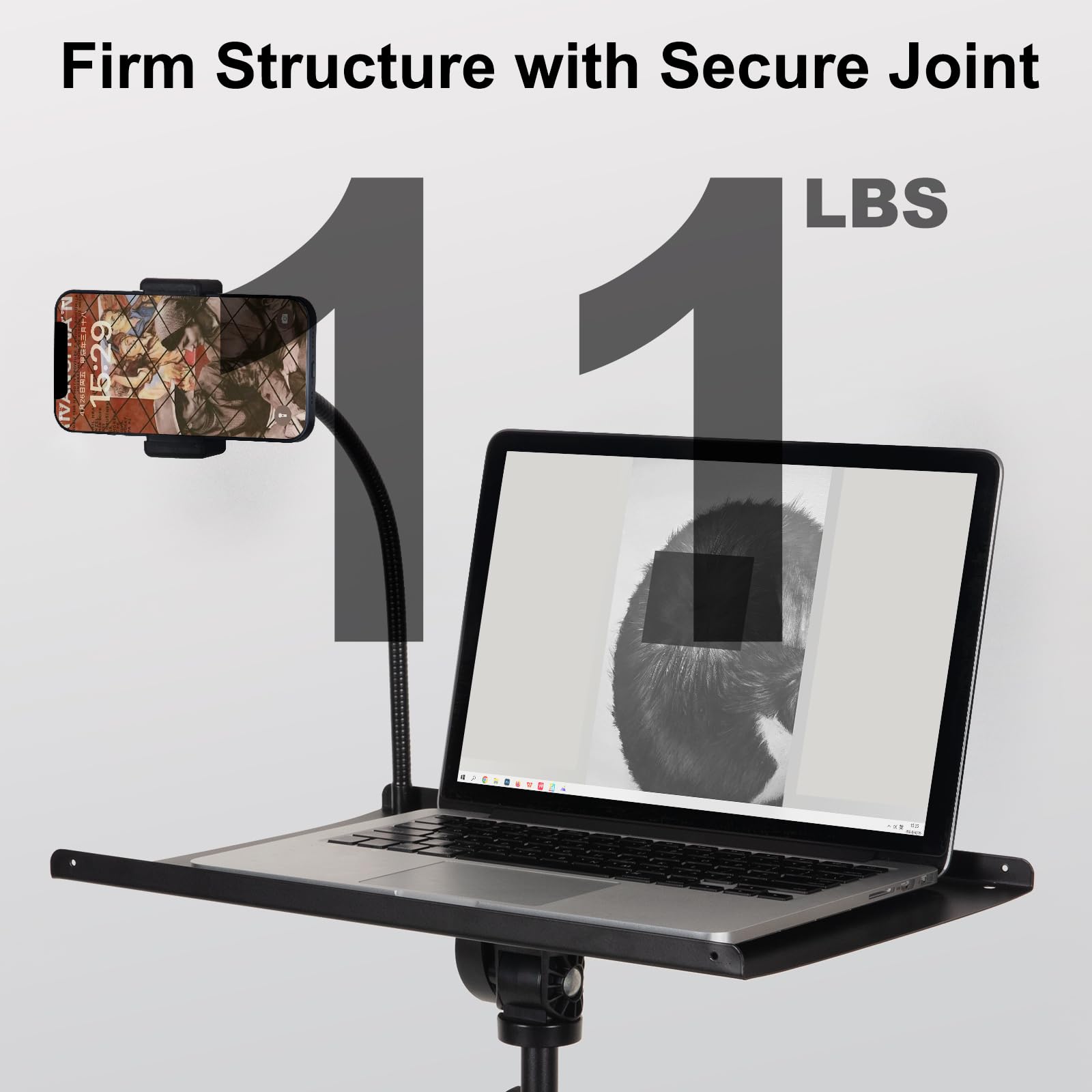 Tossbiss Laptop Tripod on Wheels with 2 Shelves