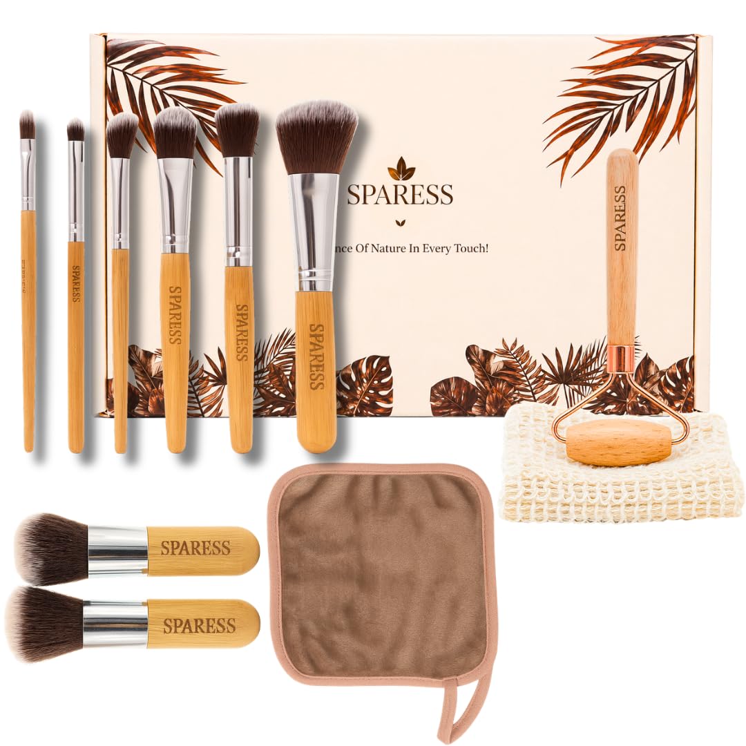 Eco Friendly Unique Natural Gift Beauty Set Bamboo Makeup - SPARESS Official Imagery - 2