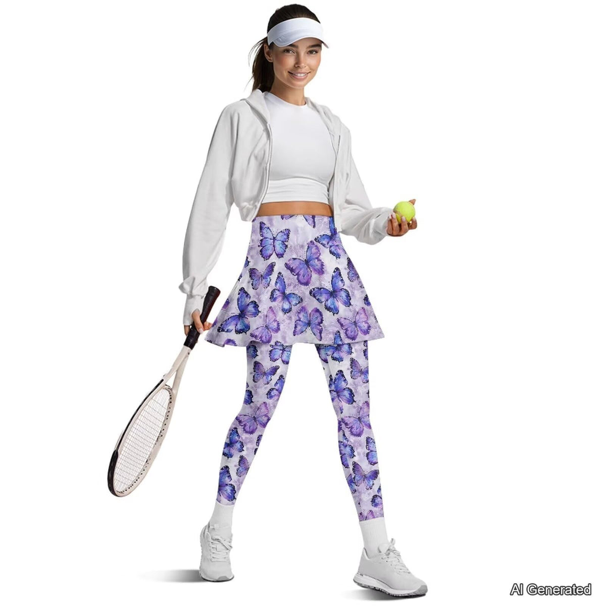 Women s Tennis Leggings with Skirts and Pockets - WHUVUMFY Official Imagery - 5