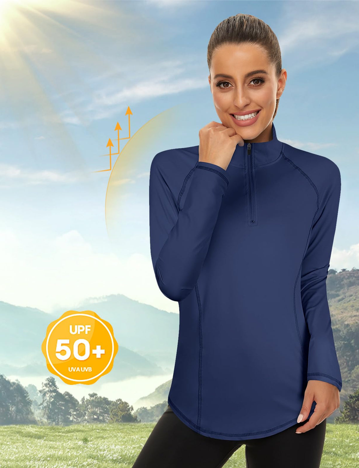 LURANEE Womens UPF 50 Long Sleeve 1 4 Zip Pullover Athletic - LURANEE Official Imagery - 4