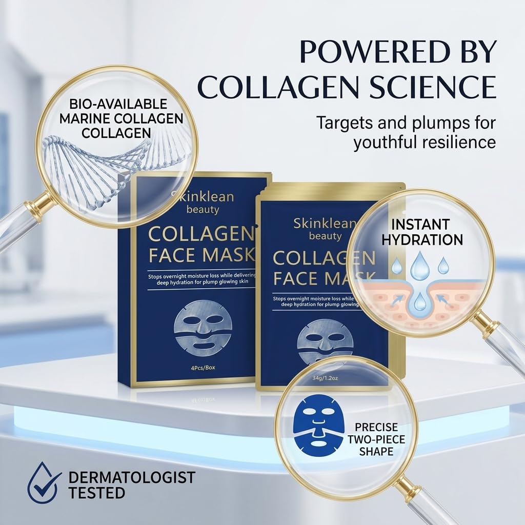 Collagen Face Mask Deep Hydration Refreshing and Light - Skinklean Beauty Official Product Imagery - 8