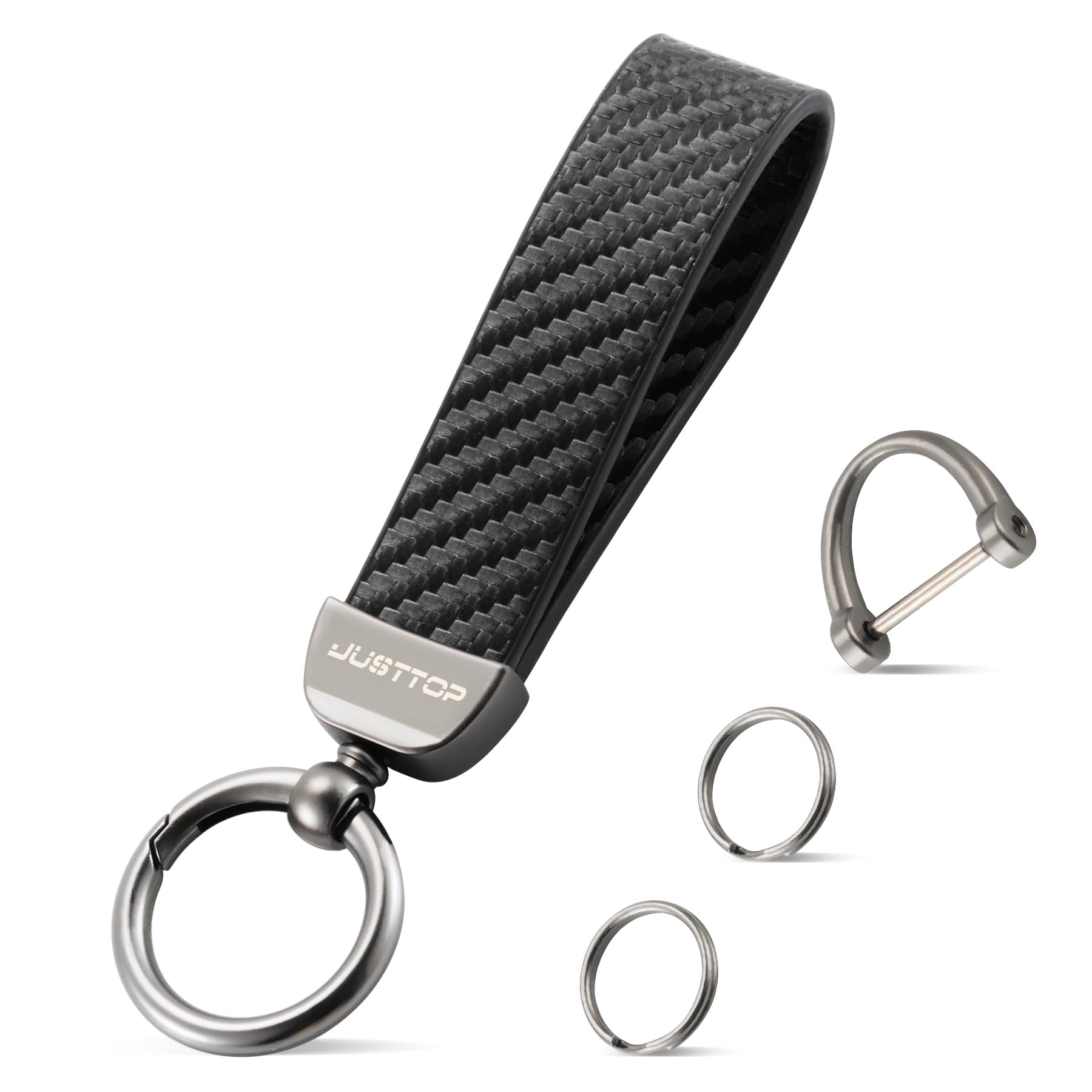 JUSTTOP Leather Keychain, Car Key Chain with Anti-Lost D-Ring and - JUSTTOP Official Product View 10