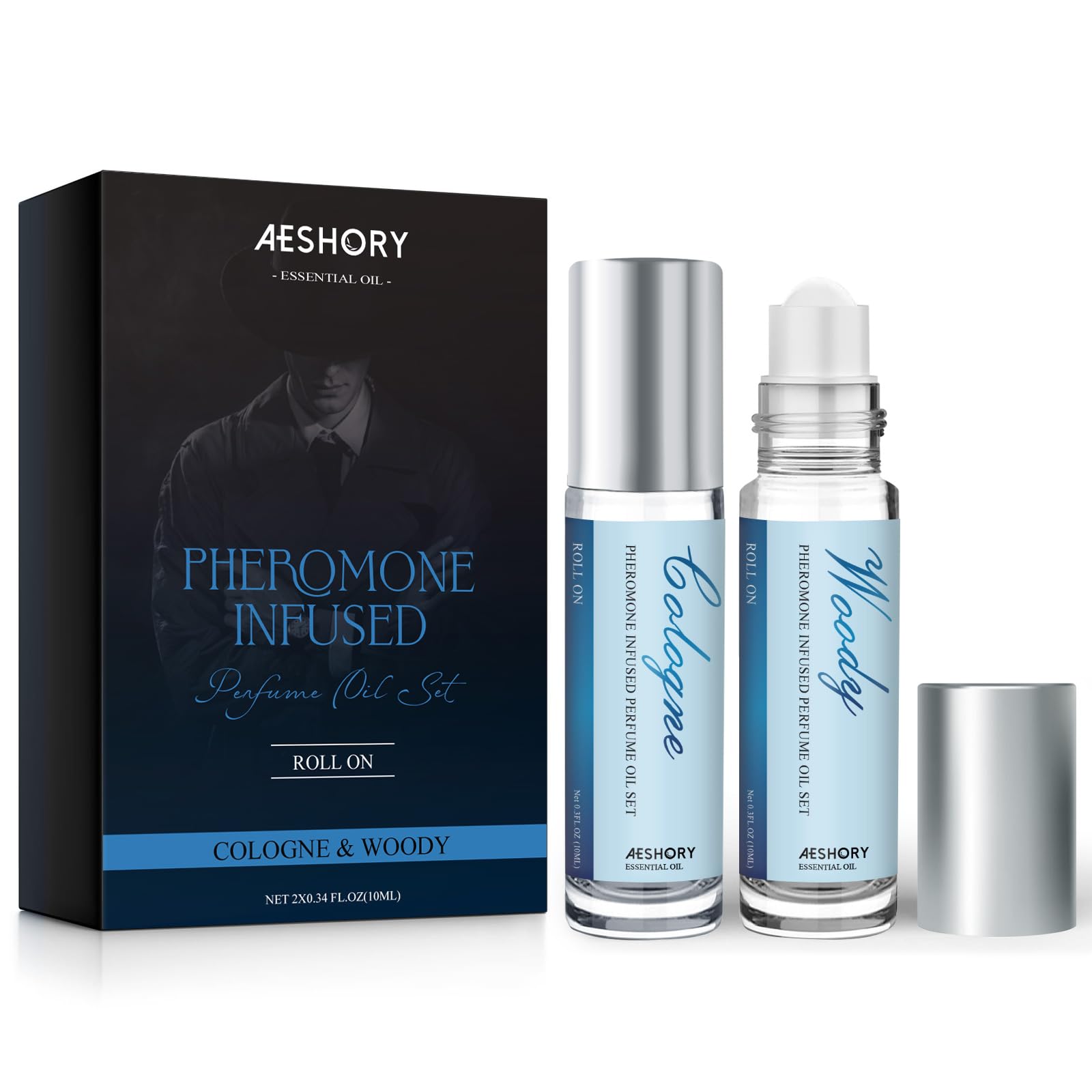 Aeshory Pheromone Perfume for Men - 2 Pcs Roll-On Pheromone - Product Imagery