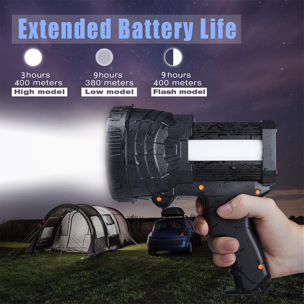 YIERBLUE Rechargeable Spotlight Super Bright 2000 000 High - YIERBLUE Official Imagery - 4
