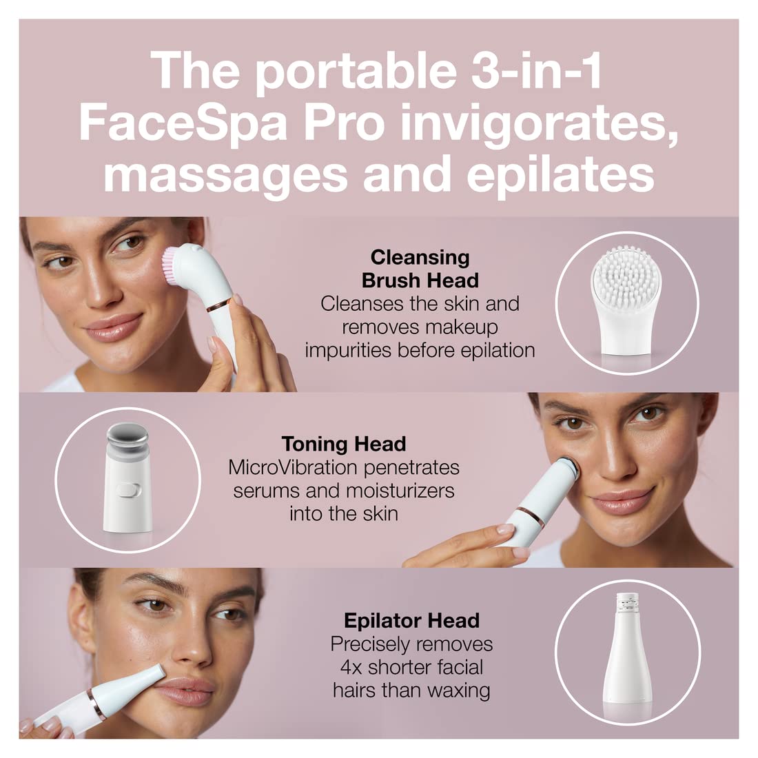 Braun Face Epilator Facespa Pro 911 Facial Hair Removal for - Braun Official Imagery - 7
