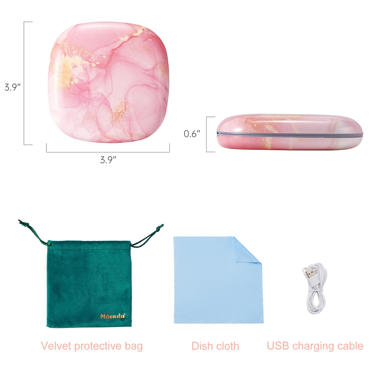 Compact Mirror with Light 4 Inches Compact 1x 10x Magnifying - Mocado Official Imagery - 4