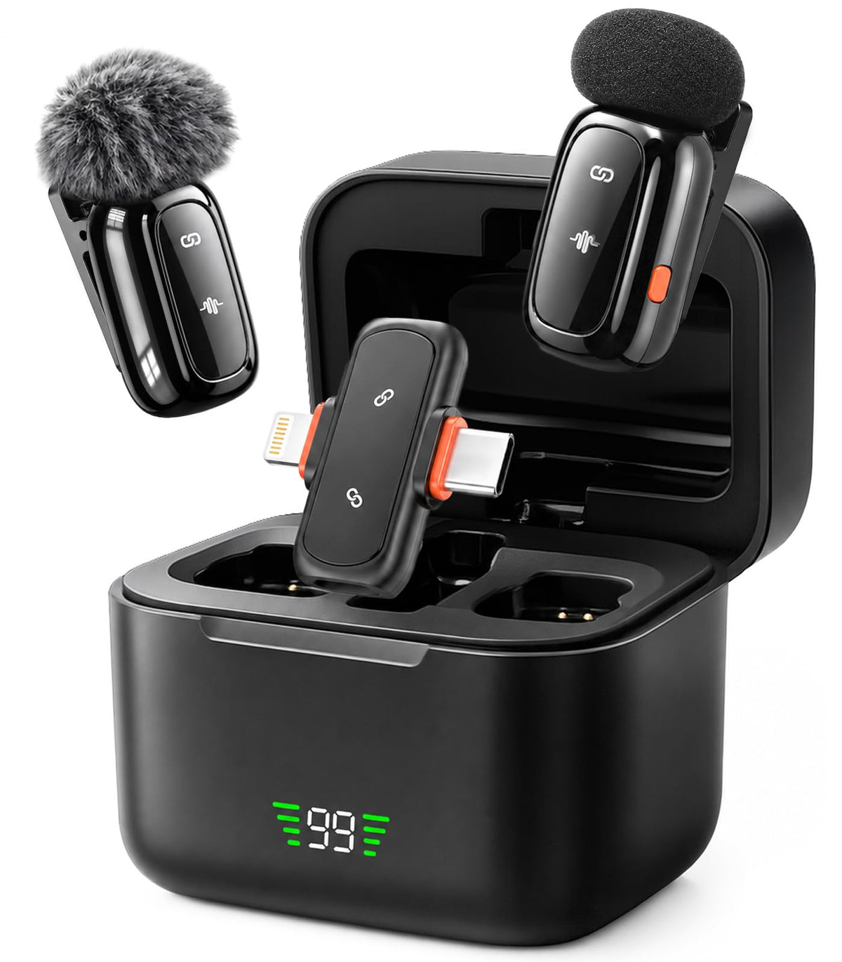 Wireless Microphone for iPhone Android Dual Lavalier Mini - Amazpro Official Imagery - 2