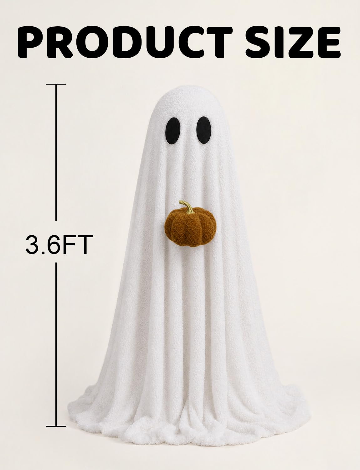 Halloween Decorations Indoor 3 6FT Light Up Sherpa Ghost - ENJOLLY Official Imagery - 3