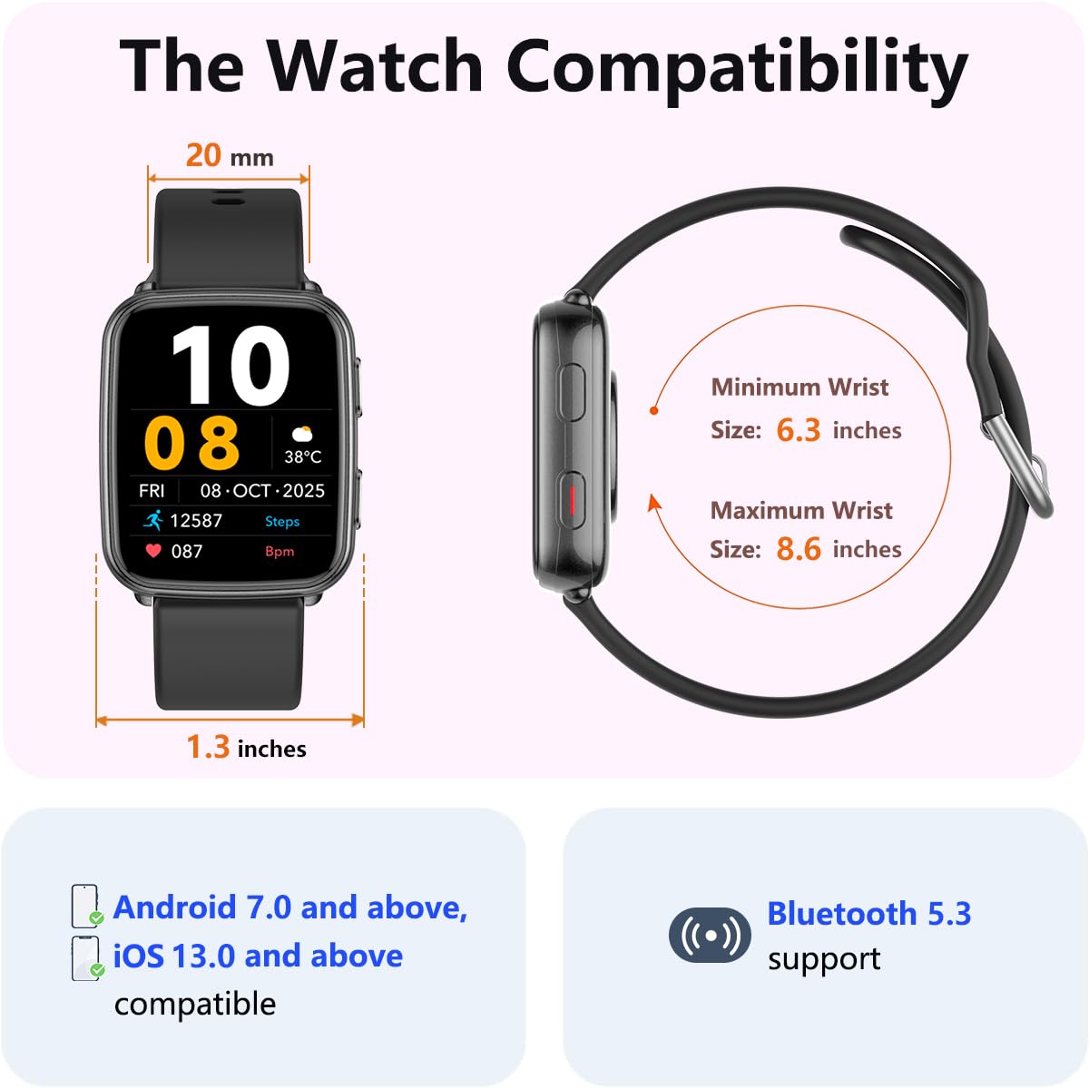 MorePro Fitness Tracker with 24/7 Heart Rate & Blood Pressure Monitor, - View 9