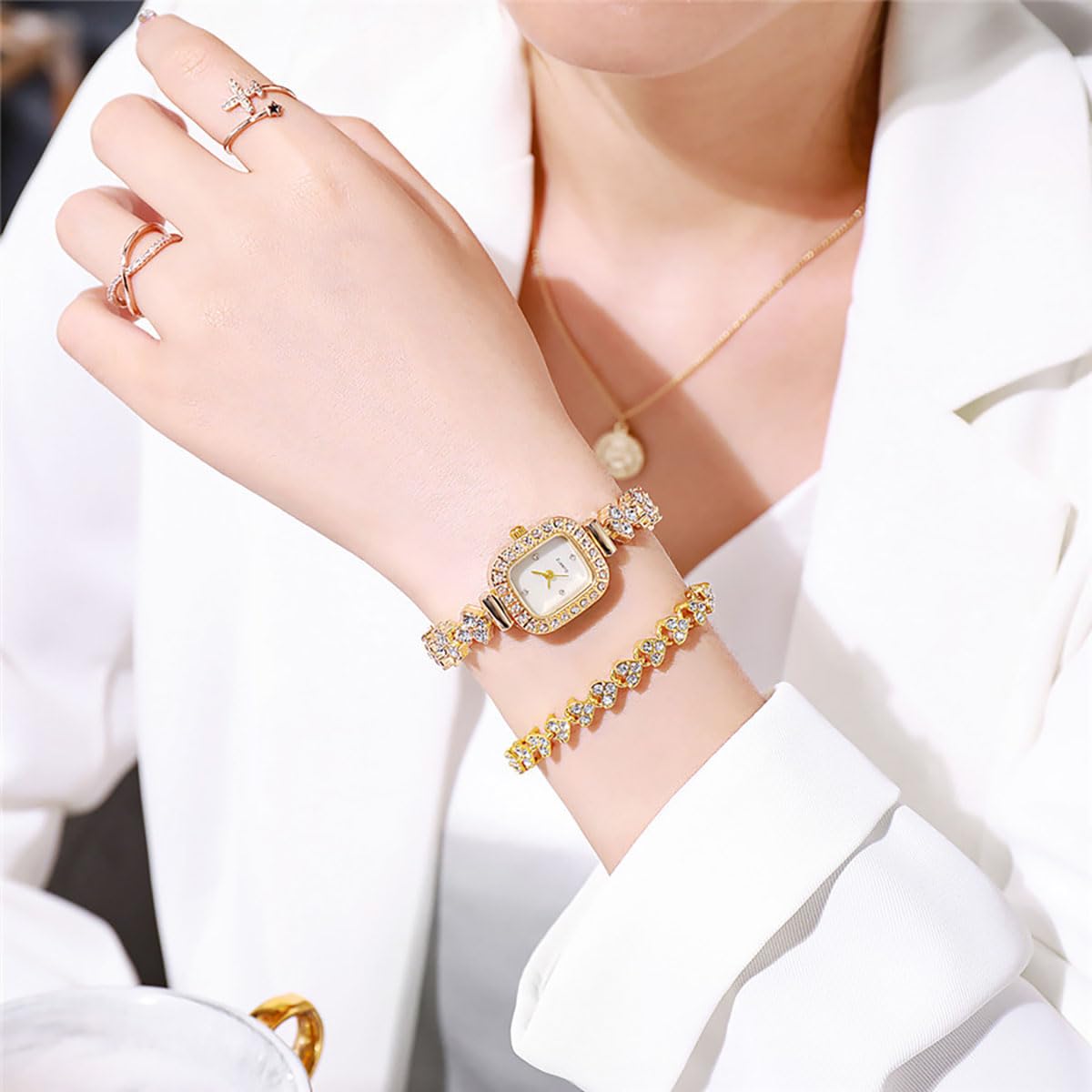 ADSBIAOYE Square Small Watches for Women Luxury Ladies - ADSBIAOYE Official Imagery - 3
