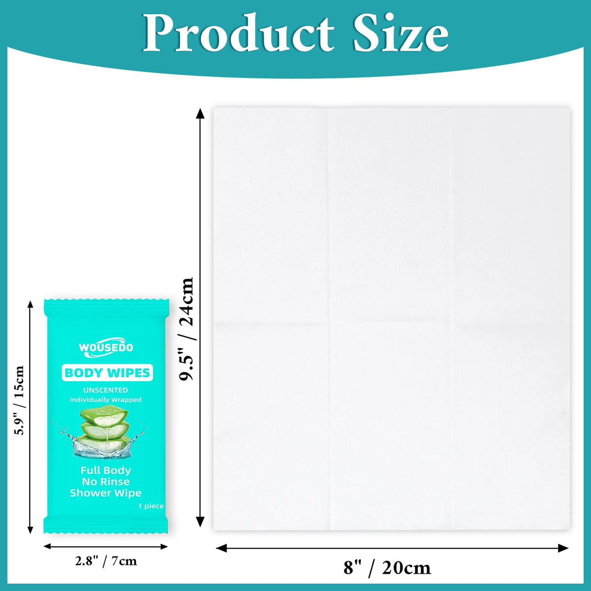 300 Pack Body Wipes Individually Wrapped Shower Wipes for - WOUSEDO Official Imagery - 3