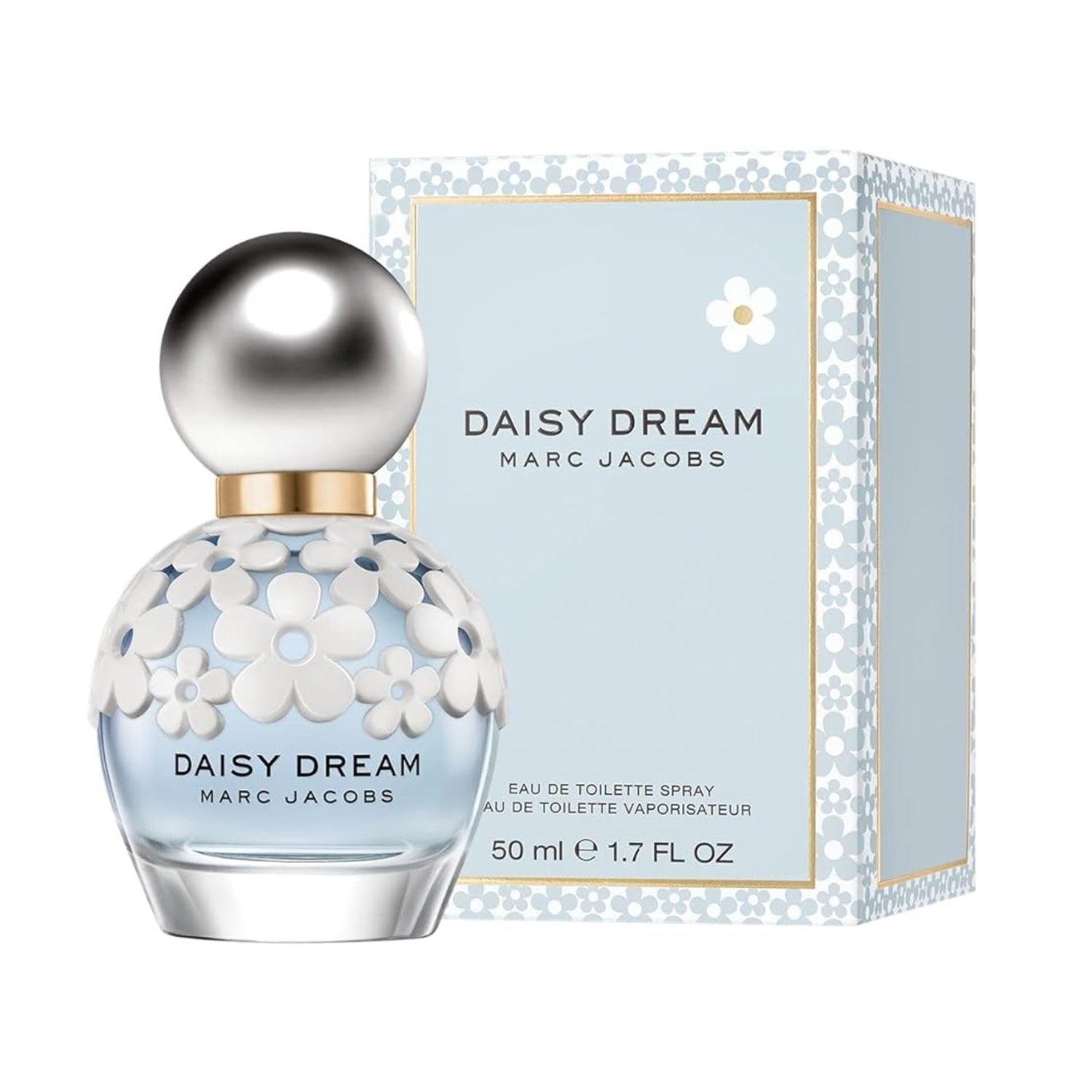 Marc Jacobs Daisy Dream Eau De Toilette spray in 1.6 fl oz bottle, featuring floral and fruity fragrance packaging.
