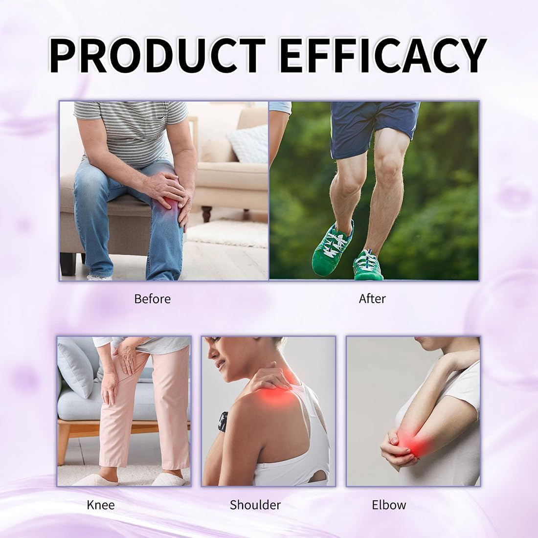 2 PCS Soothing Relief Massage Gel, Joint Gel Purple Gel Cooling Soothing Knees, Lumbar, Neck, Back, Shoulders, Hands, and Feet Body Ceams